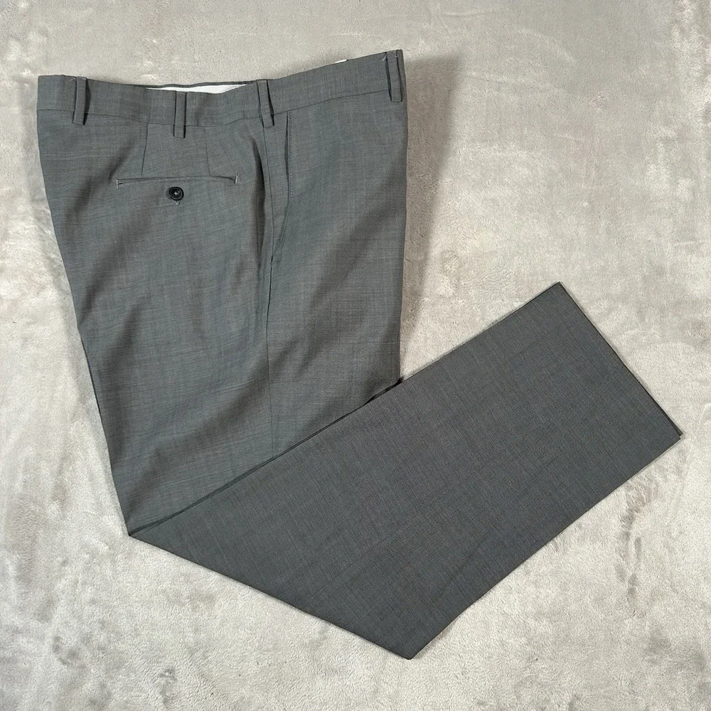 The Men's Store Bloomingdale's Pants Mens 38x30 Gray 100% Wool Made In Italy EUC